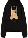 Palm Angels Men Bear In Mind Cotton Hoodie In Black