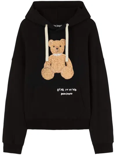Palm Angels Men Bear In Mind Cotton Hoodie In Multicolor