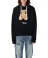Palm Angels Men Bear In Mind Cotton Hoodie In Black