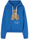 Palm Angels Cotton Sweatshirt With Hood And Graphic Print In Blue