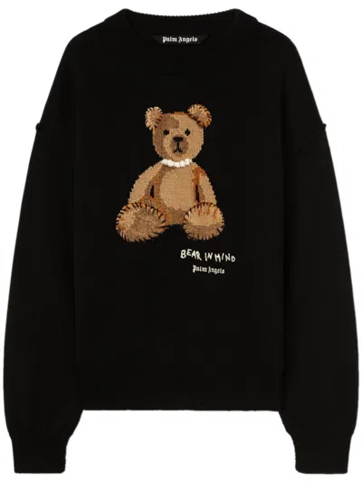 Palm Angels Bear In Mind Sweatshirt In Black Brown