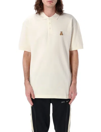 Palm Angels Bear In Mind Polo T-shirt In Neutrals