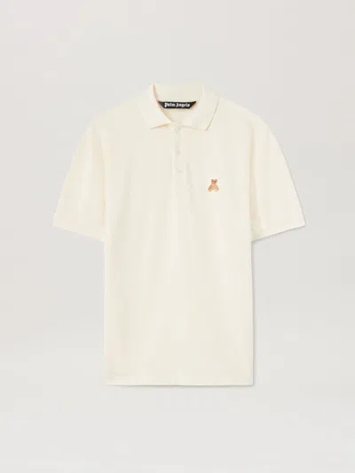 Palm Angels Bear In Mind Polo T-shirt In White