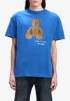 Palm Angels Bear In Mind Printed T-shirt In Blue