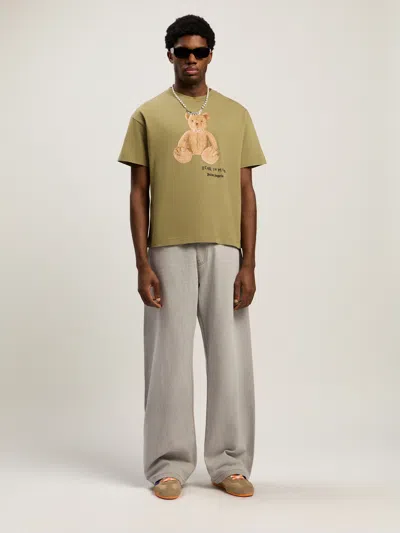 Palm Angels Bear In Mind Regular T-shirt In Green