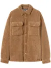 Palm Angels Camel Bear In Mind Overshirt In Brown