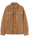 Palm Angels Camel Bear In Mind Overshirt In Camel Camel