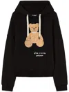 Palm Angels Men Bear In Mind Cotton Hoodie In Black