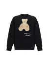 Palm Angels Bear In Mind Sweatshirt In Black Brown