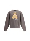 Palm Angels Bear In Mind Crewneck Sweatshirt In Gray