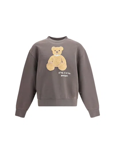 Palm Angels Bear In Mind Crewneck Sweatshirt In Gray