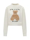 Palm Angels Bear In Mind Cotton Sweatshirt In White