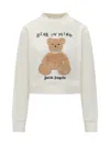Palm Angels Bear In Mind Cotton Sweatshirt In White