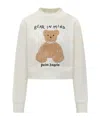 Palm Angels Bear In Mind Cotton Sweatshirt In White