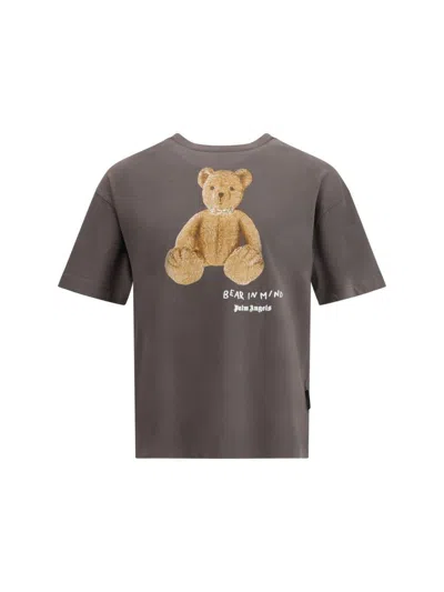 Palm Angels T-shirt Bear In Mind In Brown