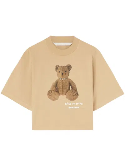 Palm Angels Bear In Mind T-shirt In Camel Brown