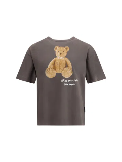 Palm Angels Bear In Mind Cotton T-shirt In Gray