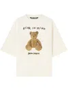 Palm Angels Bear In Mind Logo Printed T-shirt In Neutrals