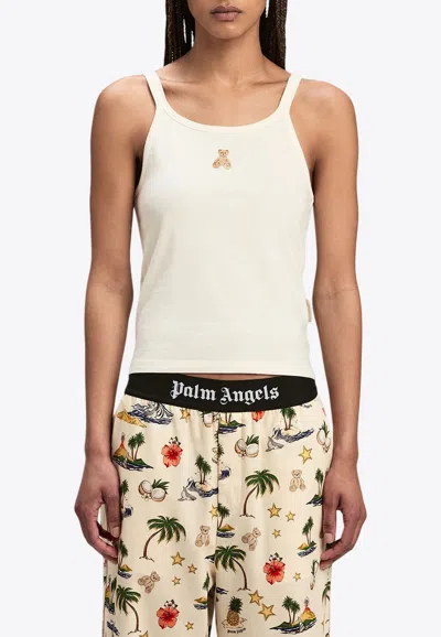 Palm Angels Bear In Mind Tank Top In Off-white