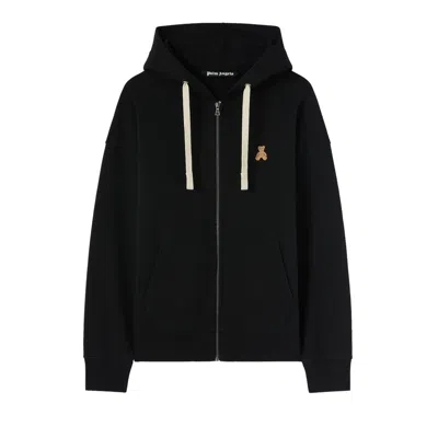 Pre-owned Palm Angels Bear In Mind Zipped Hoodie 'black/brown' | Men's Size L