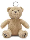 Palm Angels Teddy Bear Keyring With Textured Finish In Brown Brown