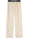 Palm Angels Bear Monogram Trousers In Neutrals