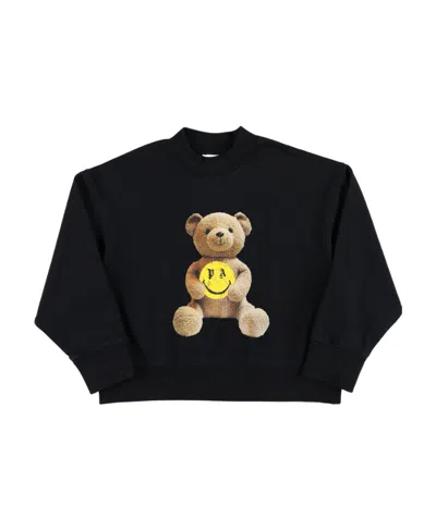 Palm Angels Bear-motif Cotton Sweatshirt In Black
