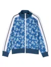 Palm Angels Bear-motif Zip-up Sweatshirt In Blue