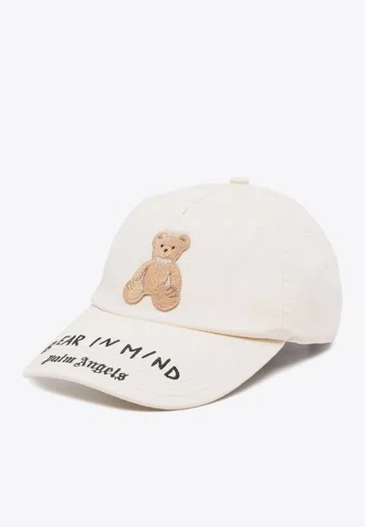 Palm Angels Bear Patch Baseball Cap In Off-white