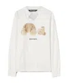 Palm Angels Oversized Sweatshirt With Bear Print In White