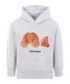 Palm Angels Bear Print Hoodie In Gray