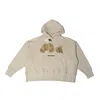 Palm Angels Bear-print Hoodies Cream In Xs