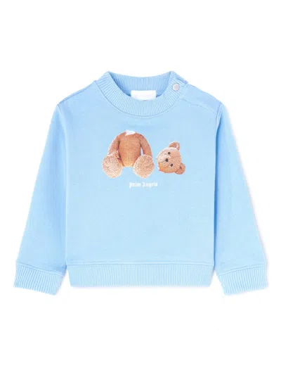 Palm Angels Babies' Bear-print Sweatshirt In 蓝色