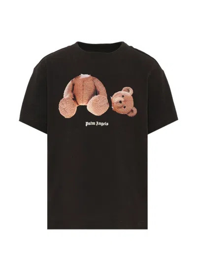 Palm Angels Kids' Bear Print T-shirt In Black