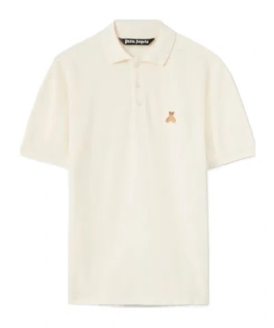 PALM ANGELS PALM ANGELS BEAR EMBROIDERED SHORT-SLEEVED POLO SHIRT