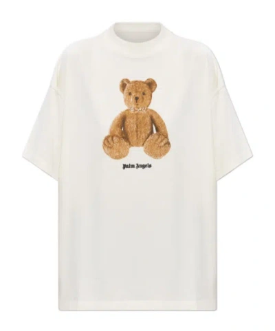 Palm Angels Bear Printed T-shirt In White
