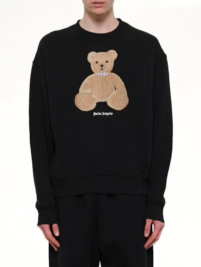 Palm Angels Black Graphic Crew Neck Sweatshirt