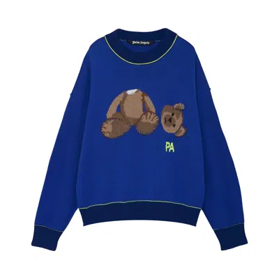 Pre-owned Palm Angels Bear Sweater 'blue/brown'