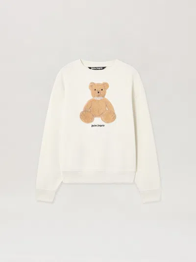 Palm Angels Bear Graphic Sweatshirt In White