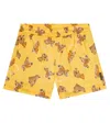 Palm Angels Kids Bear-print Shell Swim Shorts In Yellow Brown
