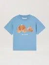 Palm Angels Dusty Blue Bear Graphic-print Cotton-jersey T-shirt 4-12+ Years