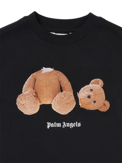 Palm Angels Kids' Bear T-shirt In Black