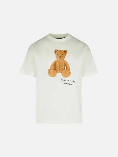 Palm Angels Kids' 'bear' White Cotton T-shirt