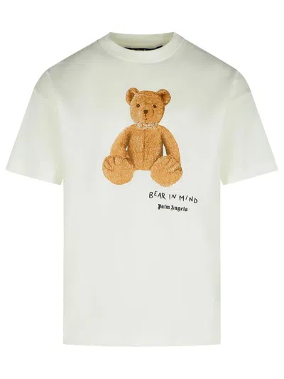 PALM ANGELS PALM ANGELS 'BEAR' WHITE COTTON T-SHIRT