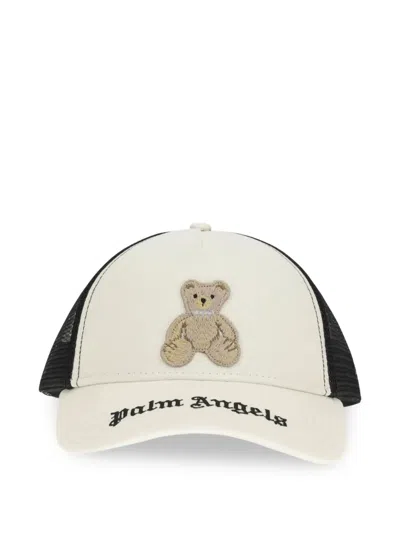 Palm Angels Teddy Cotton And Mesh Nylon Hat In Neutral