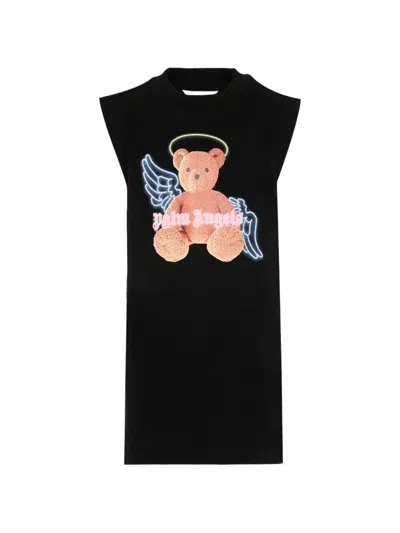 Palm Angels Kids' Bear-graphic Dress In Brown