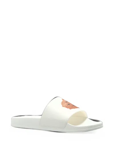 Palm Angels Bear-print Slides In White