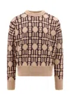 Palm Angels Embroidered Allover Monogram Jacquard Sweater