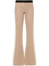 Palm Angels Side Stripe Detailed Flared Trousers In Beige