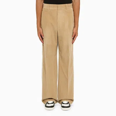 Palm Angels Beige Corduroy Trousers In Neutrals